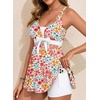image:imageAleumdr Women Printed Two Piece Tankini Swimsuits Tummy Control Swim Dress High Waisted Boyshort with PocketsWhite Floral