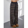 image:imageAleumdr Womens Wide Leg Sweatpants with Pockets Plaid Lounge Pants High Waisted Baggy Pants Drawstring Casual PantsA4 Yellow