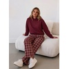image:imageAleumdr Womens Wide Leg Sweatpants with Pockets Plaid Lounge Pants High Waisted Baggy Pants Drawstring Casual PantsA5 Red