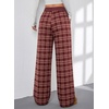 image:imageAleumdr Womens Wide Leg Sweatpants with Pockets Plaid Lounge Pants High Waisted Baggy Pants Drawstring Casual PantsA5 Red