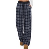 image:imageAleumdr Womens Wide Leg Sweatpants with Pockets Plaid Lounge Pants High Waisted Baggy Pants Drawstring Casual PantsA2 Dark Blue