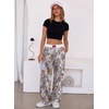 image:imageAleumdr Womens Casual Pants Wide Leg Sweatpants with Pockets Elastic High Waisted Lounge Pants Loose Baggy PantsA3 Grey Maple Leaf