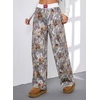 image:imageAleumdr Womens Casual Pants Wide Leg Sweatpants with Pockets Elastic High Waisted Lounge Pants Loose Baggy PantsA3 Grey Maple Leaf