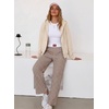 image:imageAleumdr Womens Casual Pants Wide Leg Sweatpants with Pockets Elastic High Waisted Lounge Pants Loose Baggy PantsA5 Yellow Stripe