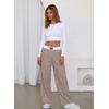 image:imageAleumdr Womens Casual Pants Wide Leg Sweatpants with Pockets Elastic High Waisted Lounge Pants Loose Baggy PantsA5 Yellow Stripe