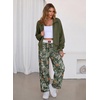 image:imageAleumdr Womens Casual Pants Wide Leg Sweatpants with Pockets Elastic High Waisted Lounge Pants Loose Baggy PantsA7 Dark Maple Leaf