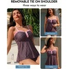 image:imageAleumdr Womens Tankini Bathing Suit Tie Knot 2026 Summer Two Piece Swimsuit Printed Swim Tank Top with High Waisted BottomBrown