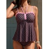image:imageAleumdr Womens Tankini Bathing Suit Tie Knot 2026 Summer Two Piece Swimsuit Printed Swim Tank Top with High Waisted BottomBrown