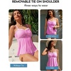 image:imageAleumdr Womens Tankini Bathing Suit Tie Knot 2026 Summer Two Piece Swimsuit Printed Swim Tank Top with High Waisted BottomPink Striped