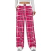 image:imageAleumdr Womens Casual Pants Wide Leg Sweatpants with Pockets Elastic High Waisted Lounge Pants Loose Baggy PantsA6 Rose Red