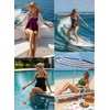 image:imageAleumdr Tankini Swimsuits for Women Modest Two Piece Bathing Suit Square Neck Swim Top with High Waisted Bottom1420 Red Blooms