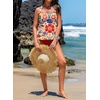 image:imageAleumdr Tankini Swimsuits for Women Modest Two Piece Bathing Suit Square Neck Swim Top with High Waisted Bottom1420 Red Blooms