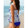 image:imageAleumdr Tankini Swimsuits for Women Modest Two Piece Bathing Suit Square Neck Swim Top with High Waisted Bottom520 Blue Blooms