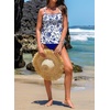 image:imageAleumdr Tankini Swimsuits for Women Modest Two Piece Bathing Suit Square Neck Swim Top with High Waisted Bottom520 Blue Blooms
