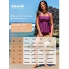 image:imageAleumdr Tankini Swimsuits for Women Modest Two Piece Bathing Suit Square Neck Swim Top with High Waisted Bottom520 Blue Blooms
