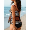 image:imageAleumdr Tankini Swimsuits for Women Modest Two Piece Bathing Suit Square Neck Swim Top with High Waisted BottomA8 Black Floral