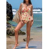 image:imageAleumdr Womens Tankini Bathing Suits Bandeau 2 Piece Swimsuits Shell Swim Tank Top with High Waisted Bottom1420 Floral Beige