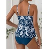 image:imageAleumdr Womens Tankini Bathing Suits Bandeau 2 Piece Swimsuits Shell Swim Tank Top with High Waisted Bottom520 Floral Blue