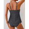 image:imageAleumdr Womens Tankini Swimsuits Tie Knot Ruffle Printed Two Piece Bathing Suit Flowy Swim Top with High Waisted BottomBlack