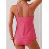 image:imageAleumdr Womens Tankini Swimsuits Tie Knot Ruffle Printed Two Piece Bathing Suit Flowy Swim Top with High Waisted BottomRed Plaid