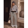 image:imageAleumdr Womens Striped Lounge Pants Casual Fall Knit Pajama Pants High Waisted Wide Leg Sweatpants with PocketsBeige Black