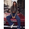 image:imageAleumdr Womens Striped Lounge Pants Casual Fall Knit Pajama Pants High Waisted Wide Leg Sweatpants with PocketsBlue Black