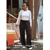 image:imageAleumdr Womens Striped Lounge Pants Casual Fall Knit Pajama Pants High Waisted Wide Leg Sweatpants with PocketsDark Grey