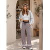 image:imageAleumdr Womens Striped Lounge Pants Casual Fall Knit Pajama Pants High Waisted Wide Leg Sweatpants with PocketsPink Black