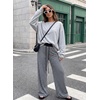 image:imageAleumdr Womens Striped Lounge Pants Casual Fall Knit Pajama Pants High Waisted Wide Leg Sweatpants with PocketsSky Blue Black