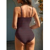 image:imageAleumdr Womens One Piece Swimsuit Striped Tummy Control V Neck Ruffle Trim 2026 Bathing Suit Printed SwimwearBrown Pink