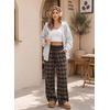 image:imageAleumdr Womens Plaid Wide Leg Sweatpants Gingham Baggy Lounge Pants with PocketsA4 Yellow