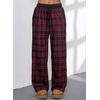 image:imageAleumdr Womens Plaid Wide Leg Sweatpants Gingham Baggy Lounge Pants with PocketsA7 Red Blue