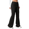 image:imageAleumdr Womens Ribbed Knit Lounge Pants Causal Comfy Fold Over Pajama PantsA1 Black