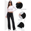 image:imageAleumdr Womens Ribbed Knit Lounge Pants Causal Comfy Fold Over Pajama PantsA1 Black