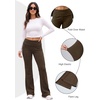image:imageAleumdr Womens Ribbed Knit Lounge Pants Causal Comfy Fold Over Pajama PantsA2 Coffee