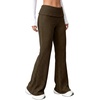 image:imageAleumdr Womens Ribbed Knit Lounge Pants Causal Comfy Fold Over Pajama PantsA2 Coffee