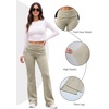 image:imageAleumdr Womens Ribbed Knit Lounge Pants Causal Comfy Fold Over Pajama PantsA4 Oatmeal