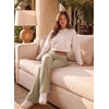image:imageAleumdr Womens Ribbed Knit Lounge Pants Causal Comfy Fold Over Pajama PantsA4 Oatmeal