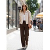 image:imageAleumdr Womens Wide Leg Sweatpants High Waisted Loose Lounge Pants with PocketsA4 Brown