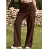 image:imageAleumdr Womens Wide Leg Sweatpants High Waisted Loose Lounge Pants with PocketsA4 Brown