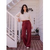 image:imageAleumdr Womens Wide Leg Sweatpants High Waisted Loose Lounge Pants with PocketsA5 Wine Red