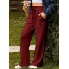 image:imageAleumdr Womens Wide Leg Sweatpants High Waisted Loose Lounge Pants with PocketsA5 Wine Red