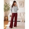 image:imageAleumdr Womens Wide Leg Sweatpants High Waisted Loose Lounge Pants with PocketsA5 Wine Red