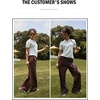 image:imageAleumdr Womens Wide Legs Sweatpants Fleece Lined High Waisted Baggy Pants 2026 Trendy Casual Athletic Joggers with PocketsDark Brown
