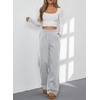 image:imageAleumdr Womens Wide Legs Sweatpants Fleece Lined High Waisted Baggy Pants 2026 Trendy Casual Athletic Joggers with PocketsGray