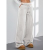 image:imageAleumdr Womens Wide Legs Sweatpants Fleece Lined High Waisted Baggy Pants 2026 Trendy Casual Athletic Joggers with PocketsLight Grey