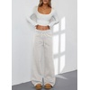 image:imageAleumdr Womens Wide Legs Sweatpants Fleece Lined High Waisted Baggy Pants 2026 Trendy Casual Athletic Joggers with PocketsLight Grey