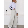 image:imageAleumdr Womens Wide Legs Sweatpants Fleece Lined High Waisted Baggy Pants 2026 Trendy Casual Athletic Joggers with PocketsLight Grey