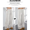 image:imageAleumdr Womens Wide Legs Sweatpants Fleece Lined High Waisted Baggy Pants 2026 Trendy Casual Athletic Joggers with PocketsLight Grey