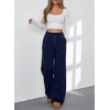 image:imageAleumdr Womens Wide Legs Sweatpants Fleece Lined High Waisted Baggy Pants 2026 Trendy Casual Athletic Joggers with PocketsNavy Blue